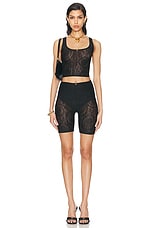 VERSACE Lace Short in Nero, view 4, click to view large image.