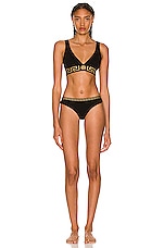 VERSACE Greca Border Bralette in Nero, view 4, click to view large image.