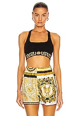 VERSACE Sports Bra in Nero, view 1, click to view large image.