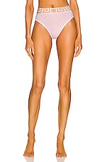 VERSACE Greca Border High Leg Brief in Candy, view 1, click to view large image.