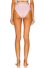 VERSACE Greca Border High Leg Brief in Candy, view 3, click to view large image.