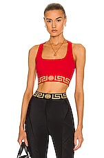 Red Greca Border Bra