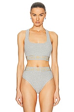VERSACE Topeka Jersey Bra in Grey Melange, view 1, click to view large image.