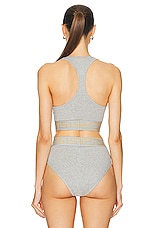 VERSACE Topeka Jersey Bra in Grey Melange, view 3, click to view large image.