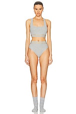 VERSACE Topeka Jersey Bra in Grey Melange, view 4, click to view large image.