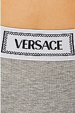 VERSACE Cotton Rib Underwear in Grey Melange, view 5, click to view large image.