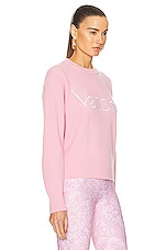 VERSACE 90's Embroidered Knit Sweater in Pale Pink, view 2, click to view large image.