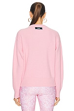 VERSACE 90's Embroidered Knit Sweater in Pale Pink, view 3, click to view large image.