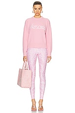 VERSACE 90's Embroidered Knit Sweater in Pale Pink, view 4, click to view large image.