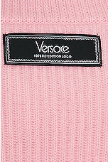 VERSACE 90's Embroidered Knit Sweater in Pale Pink, view 5, click to view large image.