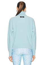 VERSACE 90's Embroidered Knit Sweater in Pale Blue, view 3, click to view large image.