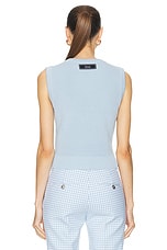 VERSACE Sleeveless Sweater in Pastel Blue, view 3, click to view large image.