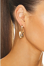 VERSACE Square Earrings in Gold, view 2, click to view large image.