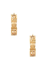 VERSACE Metal Circle Earrings in Gold, view 4, click to view large image.