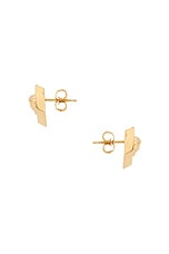 VERSACE Metal Square Earrings in Versace Gold, view 3, click to view large image.