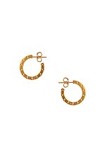VERSACE Logo Hoop Earrings in Oro | FWRD
