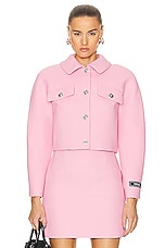 VERSACE Informal Cropped Jacket in Rose, view 1, click to view large image.