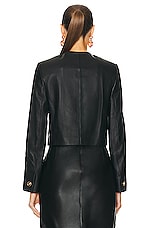 VERSACE Plonge Leather Jacket in Black, view 3, click to view large image.