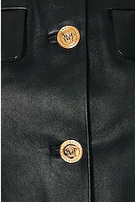 VERSACE Plonge Leather Jacket in Black, view 5, click to view large image.