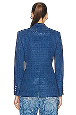VERSACE Informal Tweed Jacket in Blue, view 3, click to view large image.
