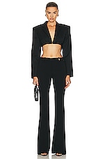 VERSACE Stretch Wide Leg Pant in Black, view 4, click to view large image.