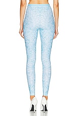 VERSACE Lycra Baroque Leggings in Pale Blue, view 3, click to view large image.