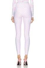 VERSACE Printed Legging in Pastel Pink, White, & Silver, view 3, click to view large image.