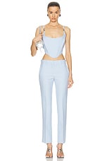 VERSACE Tailored Pant in Pale Blue & White, view 4, click to view large image.