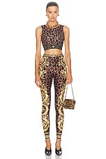 VERSACE Wild Barocco Legging in Chestnut & Gold, view 5, click to view large image.