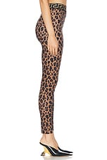 VERSACE Leopard Leggings in Chestnut & Gold, view 3, click to view large image.