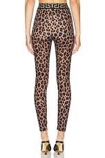 VERSACE Leopard Leggings in Chestnut & Gold, view 4, click to view large image.