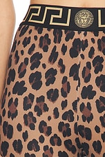 VERSACE Leopard Leggings in Chestnut & Gold, view 6, click to view large image.