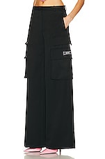 VERSACE Cargo Pant in Nero, view 3, click to view large image.