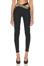 VERSACE Criss Cross Band Legging in Nero, view 1, click to view large image.