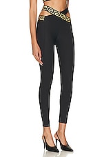 VERSACE Criss Cross Band Legging in Nero, view 2, click to view large image.