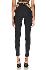 VERSACE Criss Cross Band Legging in Nero, view 4, click to view large image.