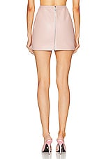 VERSACE Plonge Leather Skirt in Powder Pink, view 4, click to view large image.