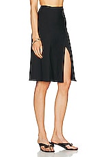 VERSACE Pareo Jersey Cayman Coverall Skirt in Black, view 2, click to view large image.