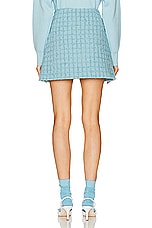 VERSACE Heritage Tweed Skirt in Pale Blue, view 3, click to view large image.