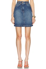VERSACE Denim Skirt in Blu Medio, view 1, click to view large image.