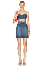 VERSACE Denim Skirt in Blu Medio, view 4, click to view large image.