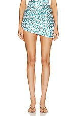 VERSACE Pareo Swim Skirt in Turquoise & Avory, view 1, click to view large image.
