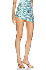 VERSACE Pareo Swim Skirt in Turquoise & Avory, view 2, click to view large image.