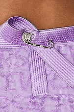 VERSACE Jacquard Mini Skirt in Lavender, view 6, click to view large image.