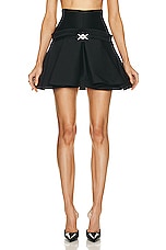 VERSACE Flared Mini Skirt in Black, view 1, click to view large image.