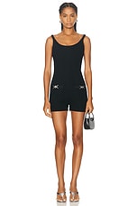 VERSACE Tweed Romper in Nero, view 1, click to view large image.