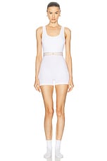 VERSACE Jersey Romper in Optical White, view 1, click to view large image.