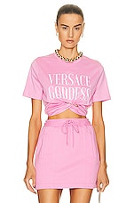 【送料&関税込】Versace Goddess T-shirt Versace Goddess Printed T-Shirt w/ Pin Detail | Neiman Marcus