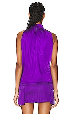 VERSACE High Neck Top in Bright Dark Orchid, view 4, click to view large image.