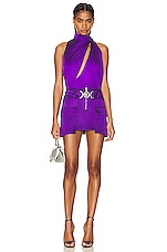 VERSACE High Neck Top in Bright Dark Orchid, view 5, click to view large image.